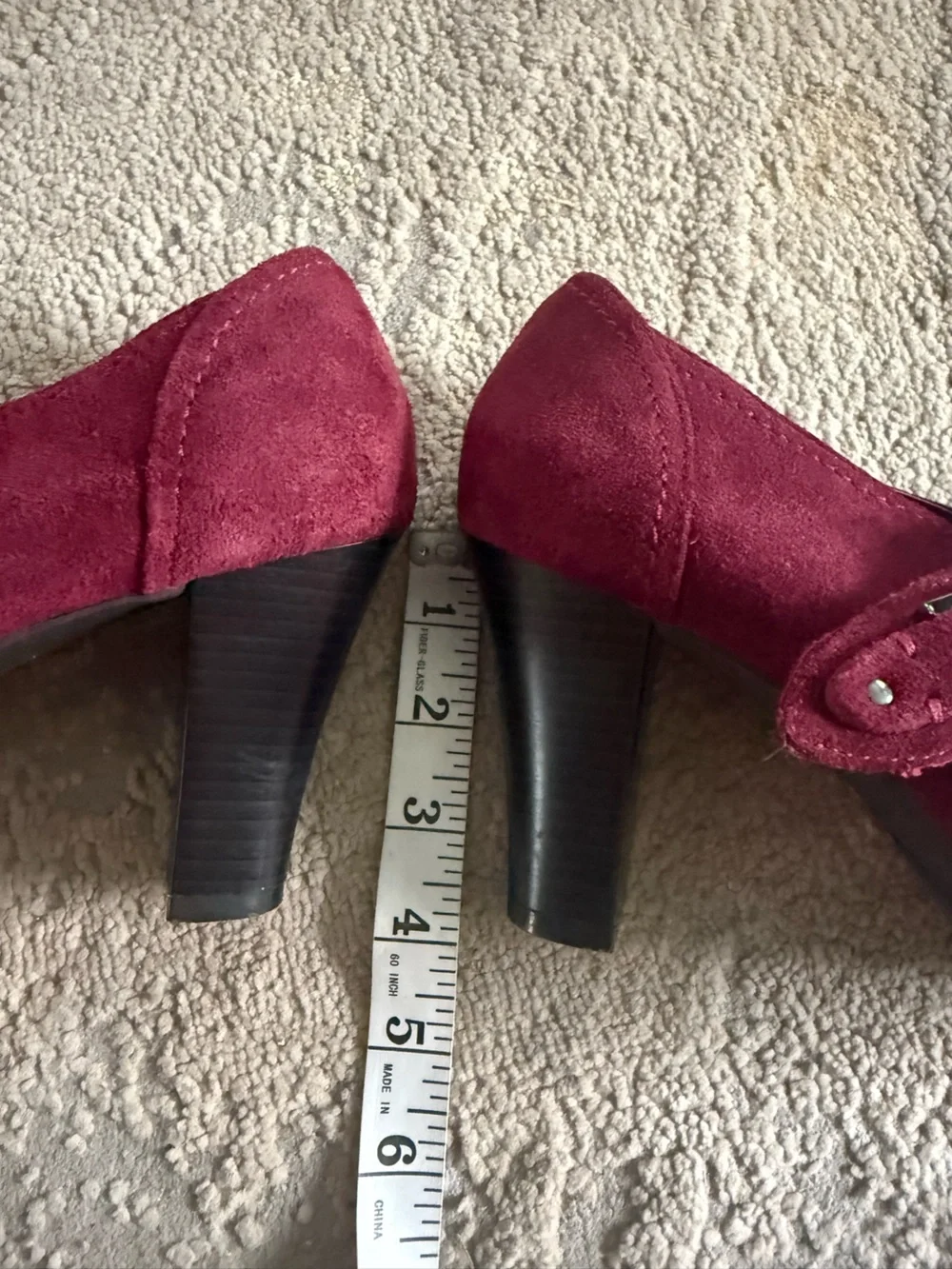 AEROSOLES Wine Burgundy Suede Mary Jane Heels comfort pumps 10